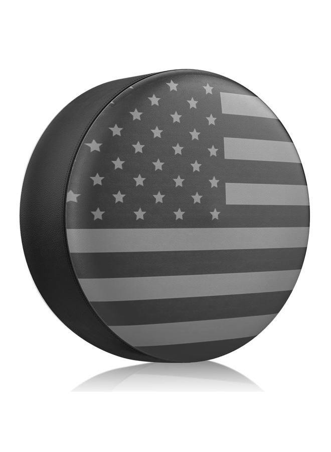 DUDSOEHO Spare Tire Cover for RV Trailer, Waterproof Leather Wheel Cover with American USA Flag, Camper Spare Tire Cover Fit for Jeep Wrangler Rv SUV Truck Travel Trailer 15" - Image 1