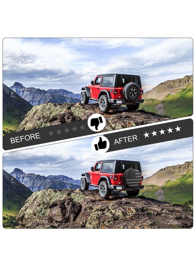 DUDSOEHO Spare Tire Cover for RV Trailer, Waterproof Leather Wheel Cover with American USA Flag, Camper Spare Tire Cover Fit for Jeep Wrangler Rv SUV Truck Travel Trailer 15" - Image 4
