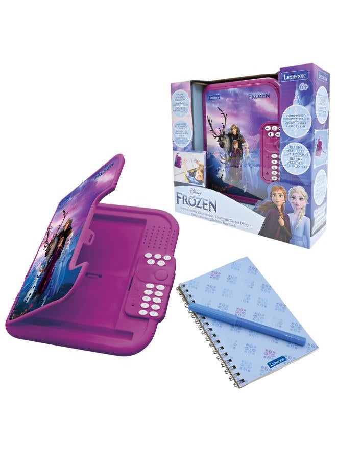 Lexibook , Frozen: Electronic Diary with Pen and Notebook Included, Interactive, Password Protected, Fun Functions, Sound Effects, Purple/Blue, SD50FZ - Image 1