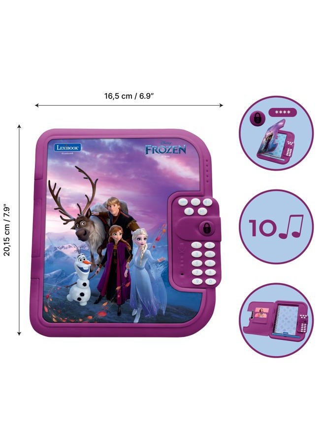 Lexibook , Frozen: Electronic Diary with Pen and Notebook Included, Interactive, Password Protected, Fun Functions, Sound Effects, Purple/Blue, SD50FZ - Image 2