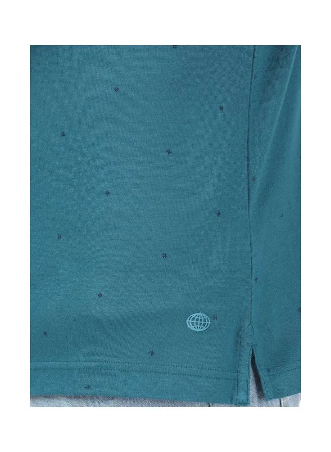 Jockey Blue Coral IM16 Men Tencel Micro Modal and Cotton Blend Printed Half Sleeve Polo T Shirt for Men | Best Price UAE