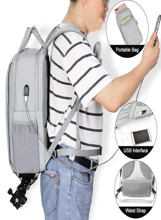 CADeN Camera Backpack w/ 15.6" Laptop Compartment, USB Charge Port, Tripod Holder, Rain Cover Compatible for Sony Canon Nikon - Image 5