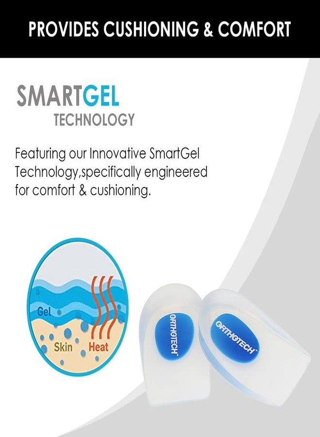 Orthotech 1 Pair Silicon Heel Pads for Heel Pain Relief | Gel Heel Cups | Soft Cushioning for Foot Pain Relief | Shock Absorption Insoles for Comfort and Support - Image 3
