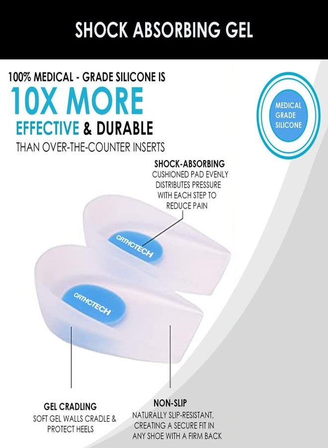 Orthotech 1 Pair Silicon Heel Pads for Heel Pain Relief | Gel Heel Cups | Soft Cushioning for Foot Pain Relief | Shock Absorption Insoles for Comfort and Support - Image 4