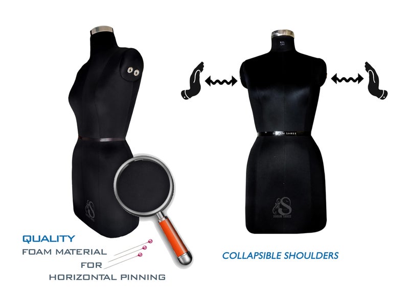 SOHAM SHREE ® Female Dress Wooden Stand Form Wheel Base Mannequin Store Display Dummy - (12) Mannequin Dummy Model Hanger Dress Kurti Display Stand - Image 2