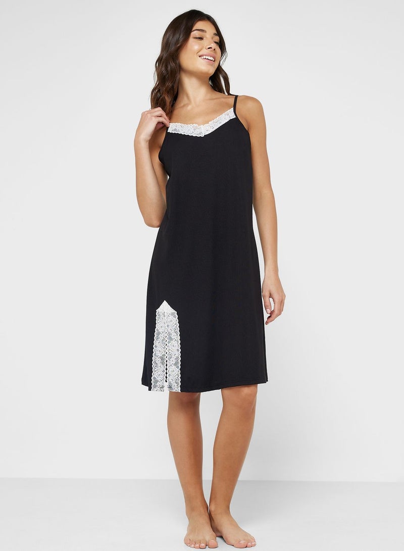 Lace Trim Night Dress