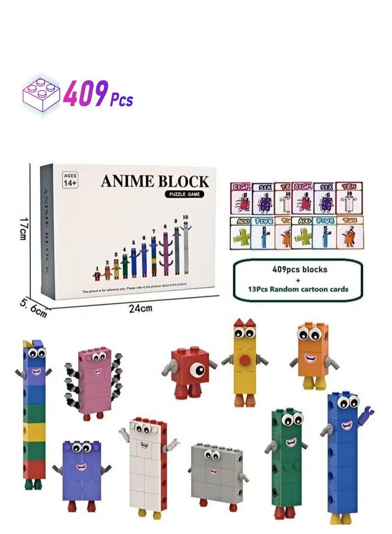 409Pcs Numberblocks Building Blocks And 13Pcs Random Cards Best Gift For Boys And Girls - Image 1