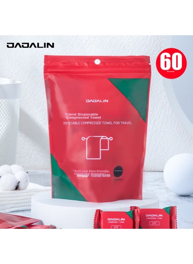 JAJALIN Jajalin Disposable Towels, Compressed 60 Pieces, Facial Cleansing Wipes For Men And Women, Travel Hotel Thick Portable Face Towels, Toiletry Bag  - Image 4