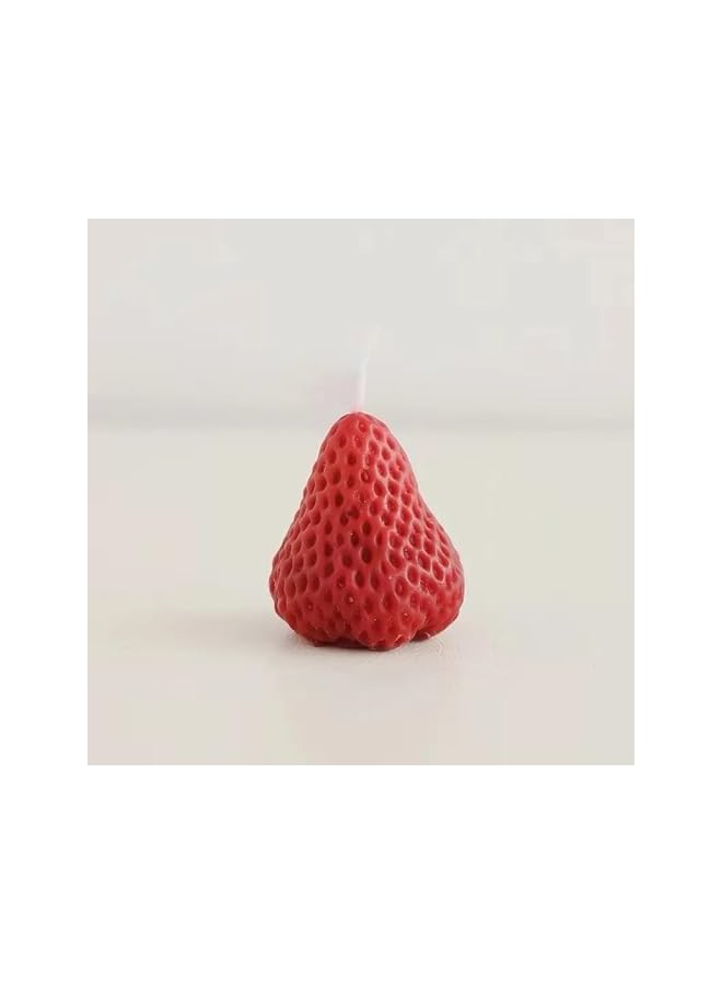 Green Tiger 4 red strawberry shaped aromatherapy candles, cute strawberry shaped air purification deodorizing fruit festival aromatherapy candles, room decoration, aesthetic decoration - Image 5