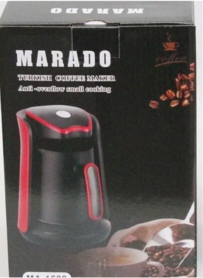 مارادو ماكينة صنع القهوة التركية Marado MA-1688 بقوة 600 واط وسعة من 1 إلى 5 أكواب  متعددة الالوان الأسود والأحمر واللبني  - Image 2