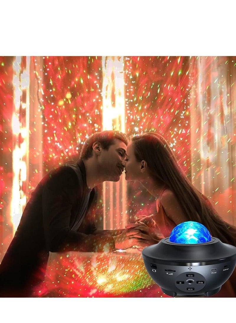 ELTRAZONE جهاز عرض ضوء النجوم ليلية لغرفة النوم | موجات المحيط المجرة LED سحابة نيبولا مع مكبر صوت موسيقى بلوتوث | هدية مثالية لعيد الميلاد، حفلة، زفاف، ديكور منزلي | جو مريح لغرفة النوم، غرفة المعيشة - أسود، متوسط (BL-XK01) - Image 5