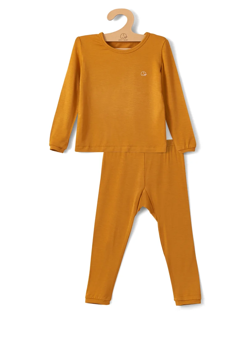 Anvi Baby Bamboo Spandex Pajama 4T Mustard