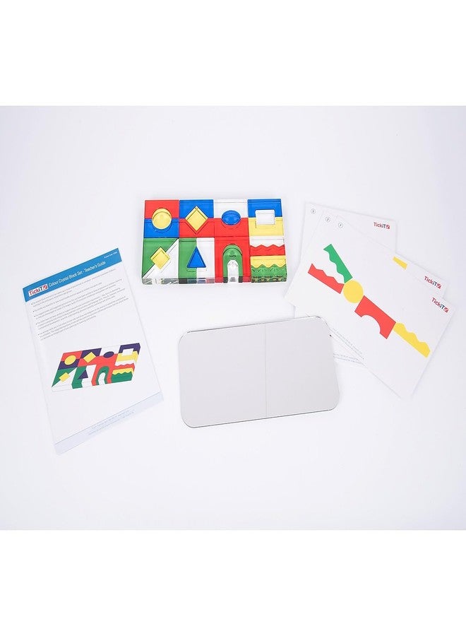 TickiT مجموعة كتل كريستال ملونة من تيكي - مجموعة من 25 - استكشاف الضوء والشكل واللون - لعب بصري وحسي - استخدمها على صندوق أو لوحة ضوئية - Image 3