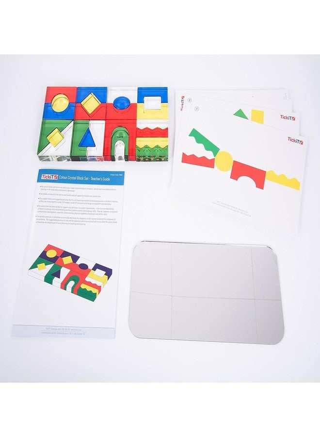 TickiT مجموعة كتل كريستال ملونة من تيكي - مجموعة من 25 - استكشاف الضوء والشكل واللون - لعب بصري وحسي - استخدمها على صندوق أو لوحة ضوئية - Image 5