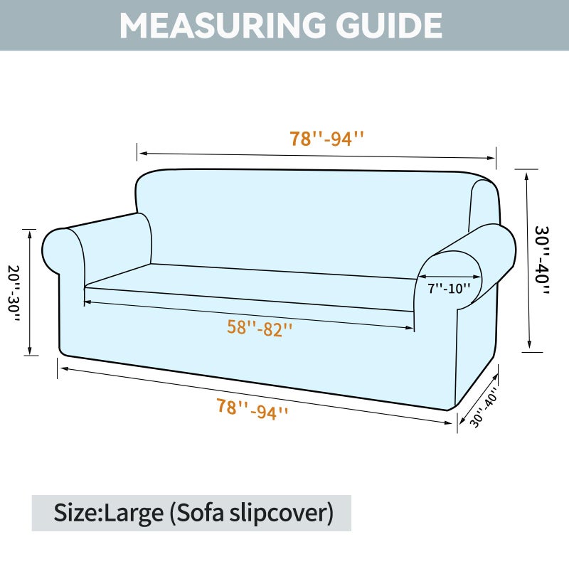 LURKA Stretch Sofa Slipcovers Couch Covers for 3 Cushion Couch Sofa Pet Friendly Non Slip Sofa Cover Washable Furniture Protector with Elastic Bottom (Large, Black) - Image 2