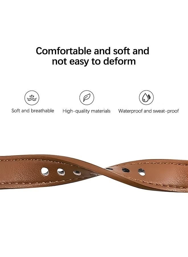 سوار جلدي رفيع لساعة Apple Watch، متوافق مع مقاسات Apple Watch 38 مم، 40 مم، 41 مم، و42 مم، للجنسين، سوار بديل رفيع لسلسلة iWatch 10/9/8/7/6/5/4/3/2/1 Ultra2 SE - Image 2