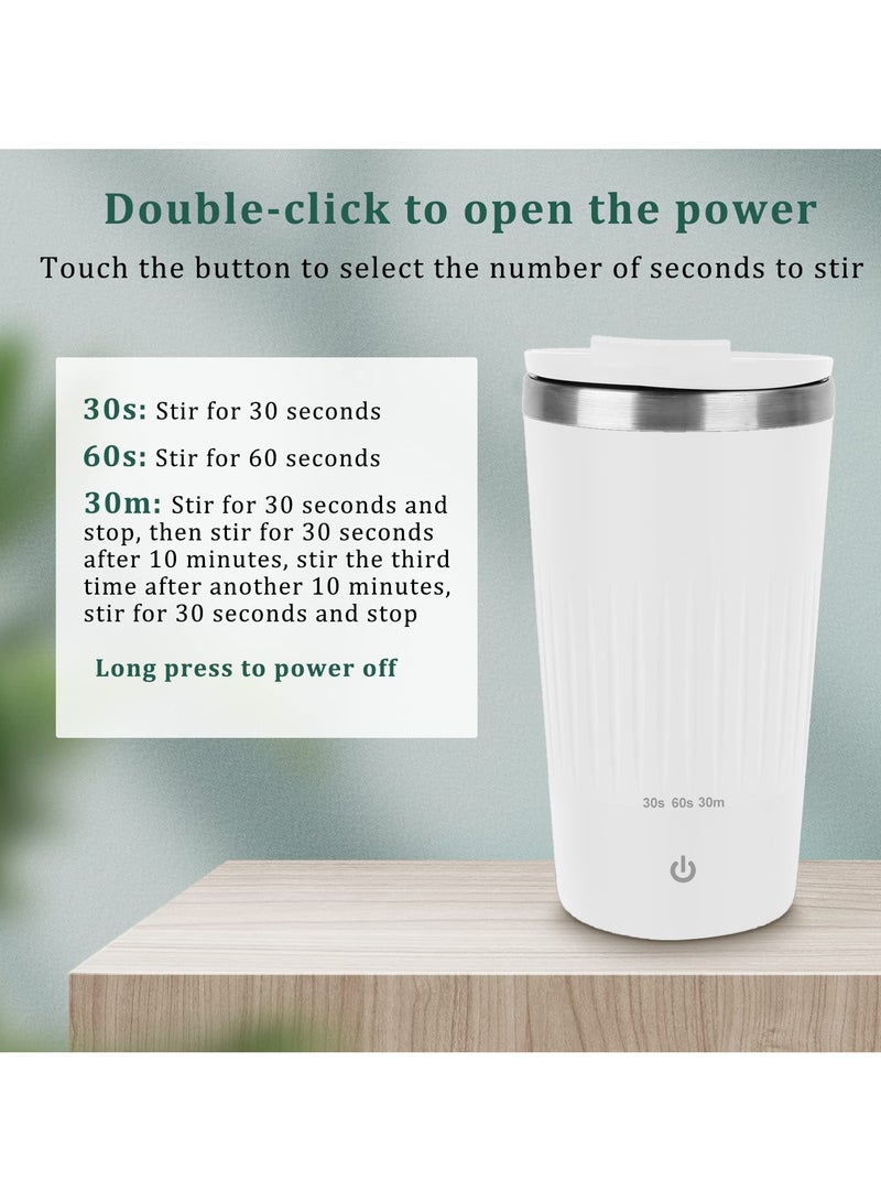 XiuWoo Portable Electric Self Stirring Coffee Mug ,Rechargeable Stainless Steel Auto Self Mixing Cup with Lid, With 3 Mixing Function,400ml  Coffee Travel Mugs to Stir Coffee, Mixed Milk, Tea Office Car Use - Image 2