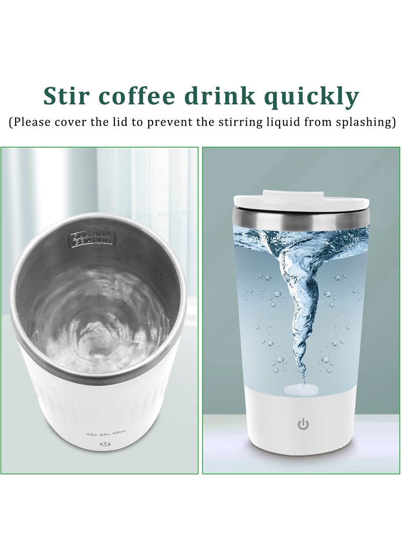 XiuWoo Portable Electric Self Stirring Coffee Mug ,Rechargeable Stainless Steel Auto Self Mixing Cup with Lid, With 3 Mixing Function,400ml  Coffee Travel Mugs to Stir Coffee, Mixed Milk, Tea Office Car Use - Image 5