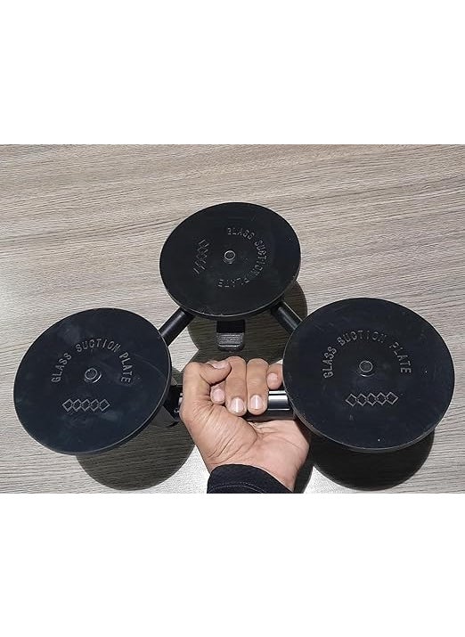 HBD SALES HBD SALES Aluminium Suction Lifter Heavy Duty Glass Suction Cup Flat Tile Suction Cup Lifter Triple Sucker Plate Moving Glass Pad for Lifting Dent Puller Multicolor 2 Pc  - Image 3