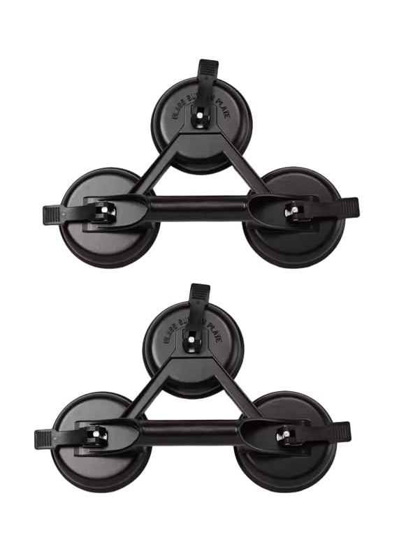 HBD SALES HBD SALES Aluminium Suction Lifter Heavy Duty Glass Suction Cup Flat Tile Suction Cup Lifter Triple Sucker Plate Moving Glass Pad for Lifting Dent Puller Multicolor 2 Pc  - Image 1