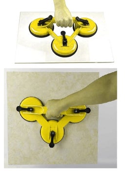 HBD SALES HBD SALES Aluminium Suction Lifter Heavy Duty Glass Suction Cup Flat Tile Suction Cup Lifter Triple Sucker Plate Moving Glass Pad for Lifting Dent Puller Multicolor 2 Pc  - Image 5