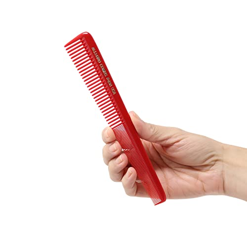 Allegro Combs Allegro 450 Tapered Barber Combs - 6 Pcs. Hair Cutting & Styling Combs for Women & Men - Made in USA (Red) - Image 5