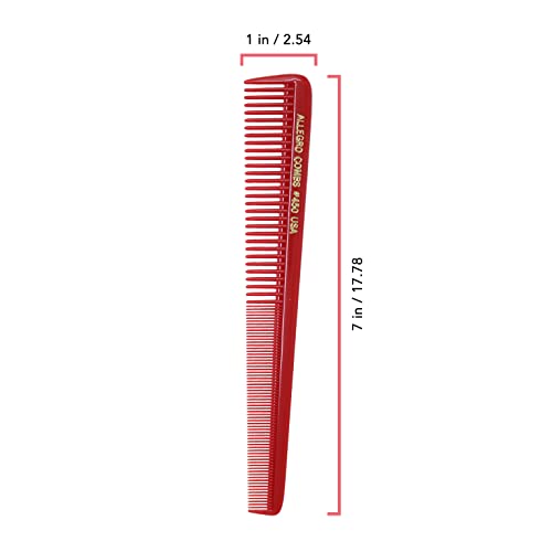 Allegro Combs Allegro 450 Tapered Barber Combs - 6 Pcs. Hair Cutting & Styling Combs for Women & Men - Made in USA (Red) - Image 3