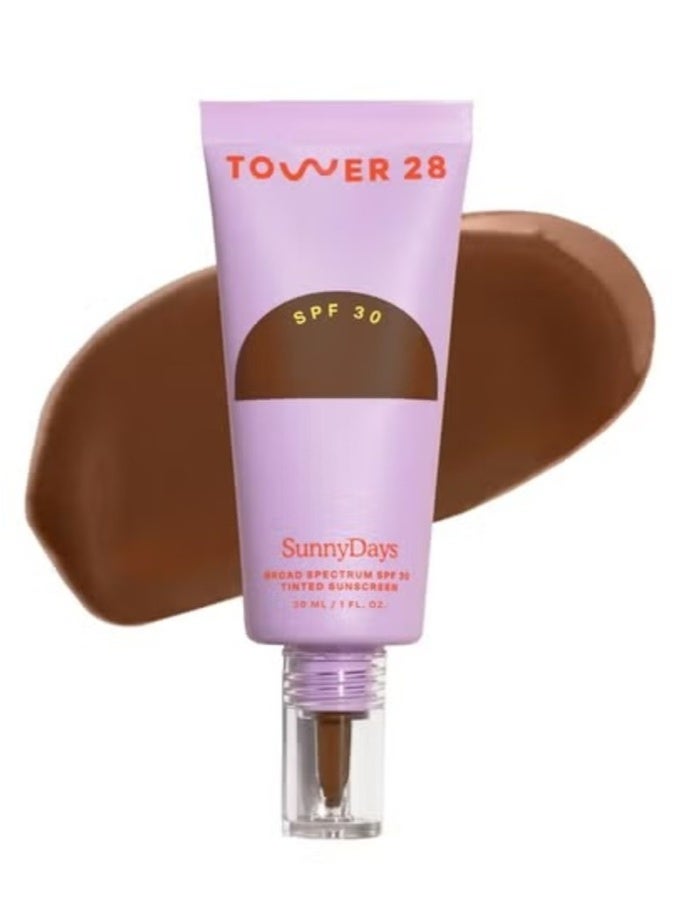 Tower 28 SunnyDays SPF 30 Tinted Sunscreen Foundation , 60 Third st 30ml – Lightweight, Non-Comedogenic, Sensitive Skin Friendly - Image 1
