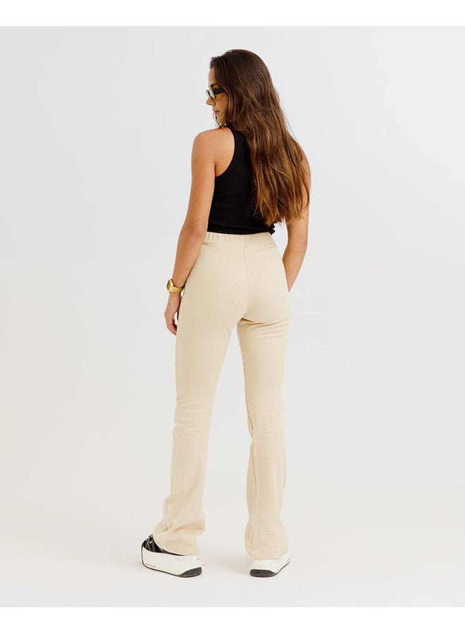 In Your Shoe Beige Flare Pants - Image 3