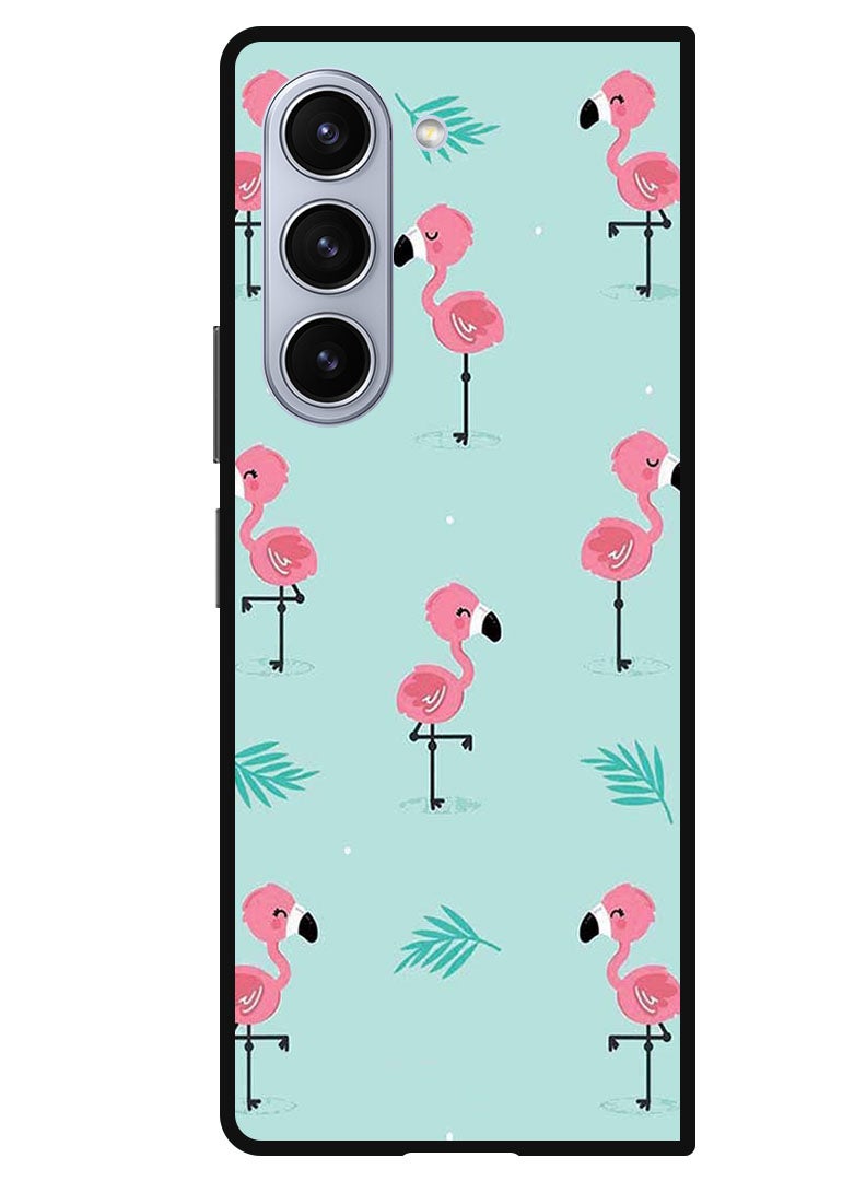 Theodor Protective Case Anti Scratch Shock Proof Bumper Cover For Samsung Galaxy Z Fold 5 Flamingo Pattern - Image 1