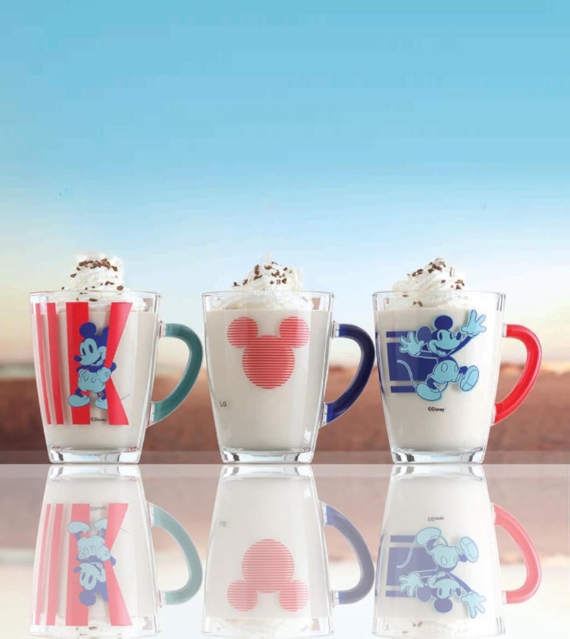 LAV VEG 412 ubd 3092 Glass Mug / 3 Pcs/Elegant design, Trusted Brand, Attractive of Soft Drink, Sparkling Drink, Milkshakes, Nescafe, Espresso, Cappuccino, Smoothies