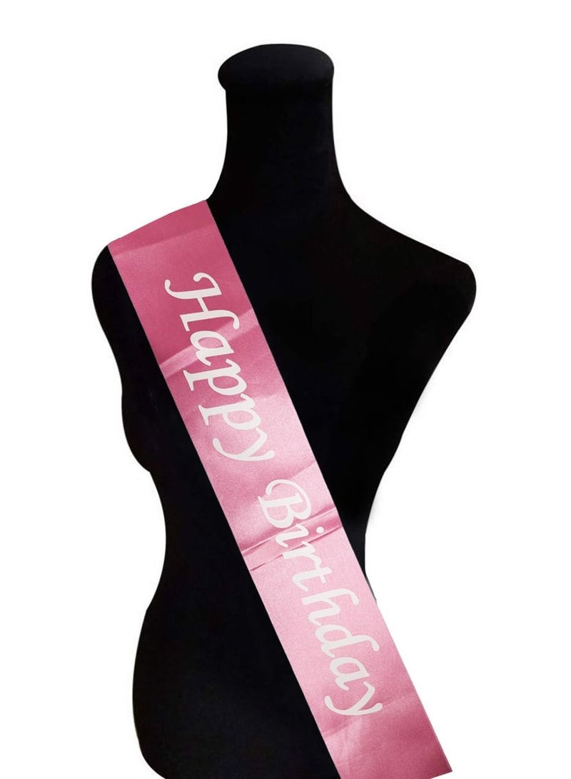 1 Piece Happy Birthday Sash - Light Pink