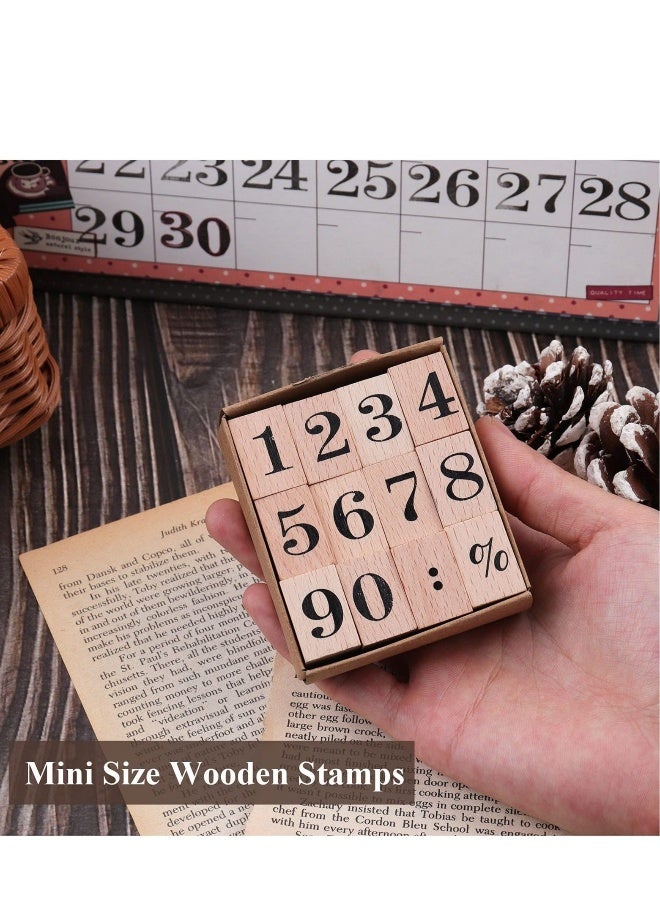 Wooden Rubber Stamps Kit, Number 0-9 Number Stamps Set, Kids Arts Crafts, Suitable  for Card Making  - Image 5