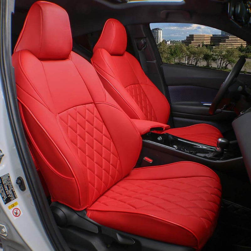EKR Custom Fit Accord Car Seat Covers for Select Honda Accord EX-L,Touring,Sport,EX,Hybrid 2018 2019 2020 2021 2022(Rear Row W/40/60 Split Backrest) - Leather(Red) - Image 5