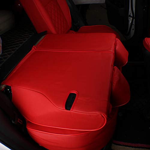 EKR Custom Fit Accord Car Seat Covers for Select Honda Accord EX-L,Touring,Sport,EX,Hybrid 2018 2019 2020 2021 2022(Rear Row W/40/60 Split Backrest) - Leather(Red) - Image 3