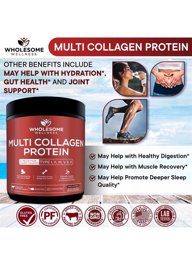 Wholesome Wellness Multi Collagen Protein Powder, Unflavored, 16 oz  - Image 5