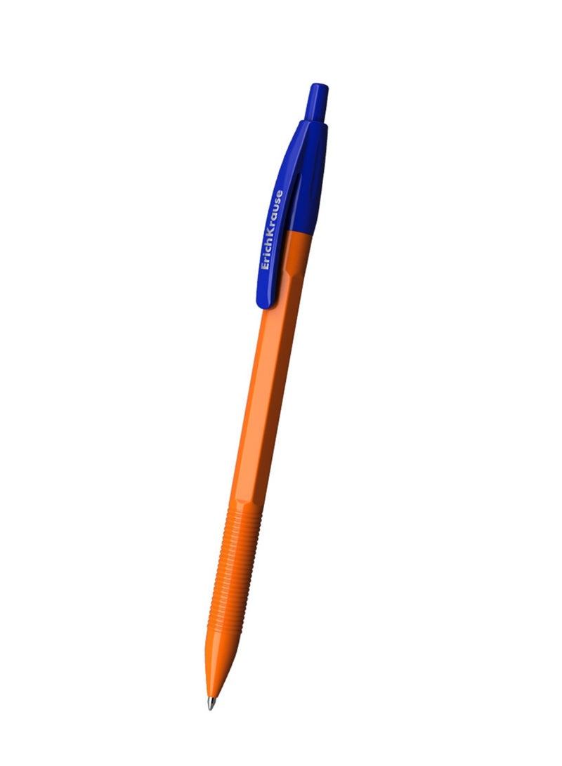 ErichKrause 8-Piece R-301 Orange Matic Retractable Ballpoint Pen 0.7mm Tip Blue Ink - Image 2