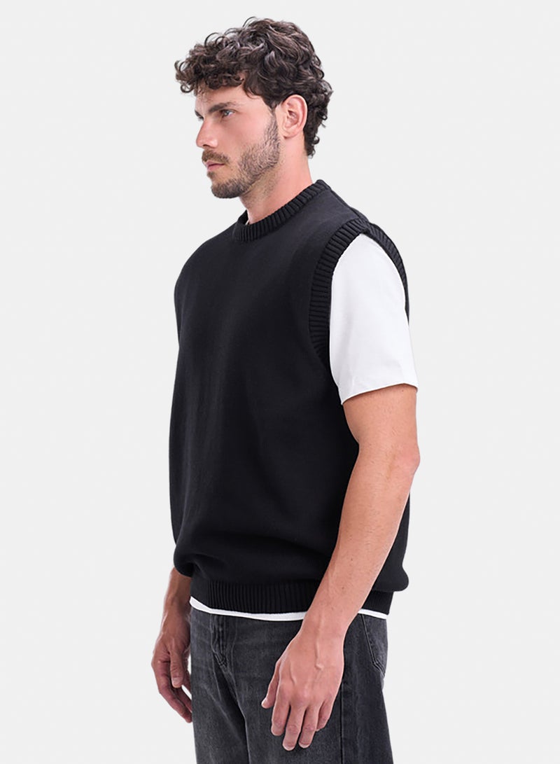 bowline Black Round Knitwear Vest - Image 2