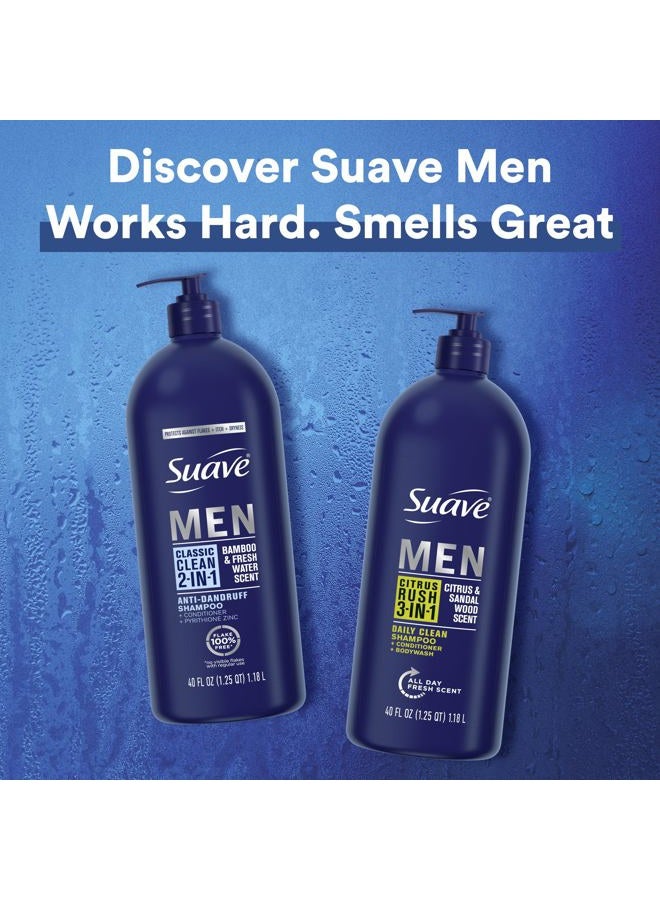 Suave Men 2 in 1 Anti Dandruff Shampoo and Conditioner, Classic Clean with Bamboo scent, 40 oz Pack of 3 - Image 5
