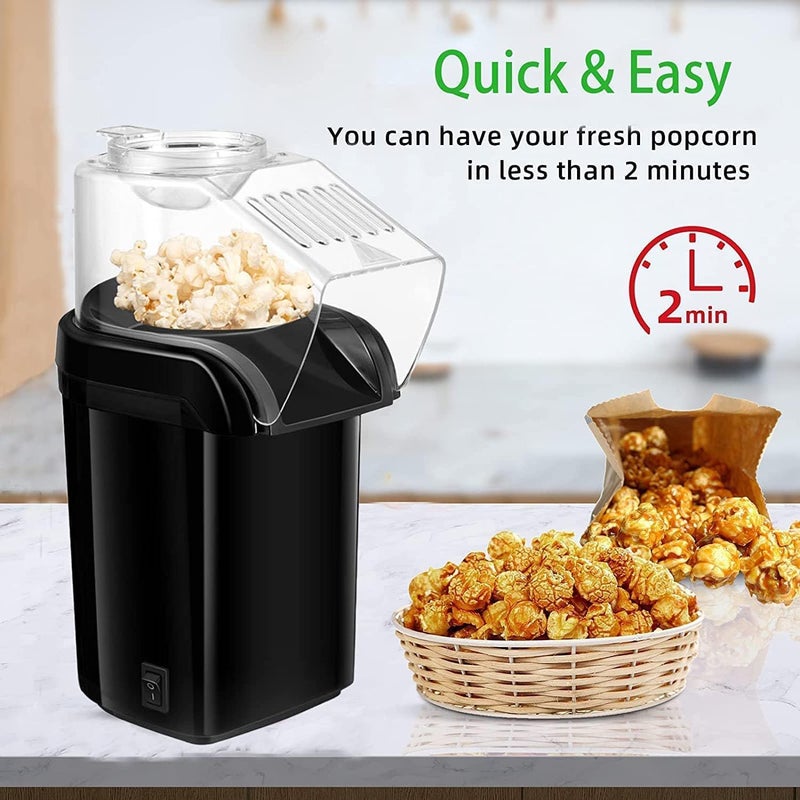 Drumstone (𝐍𝐄𝐖 𝐖𝐈𝐓𝐇 𝟏9 𝐘𝐄𝐀𝐑𝐒 𝐋𝐈𝐌𝐈𝐓𝐄𝐃 𝐖𝐀𝐑𝐑𝐀𝐍𝐓𝐘) Healthy Oil-Free Black Popcorn Maker – Mini Hot Air Popcorn Machine for Quick & Healthy Snacks at Home - Image 3