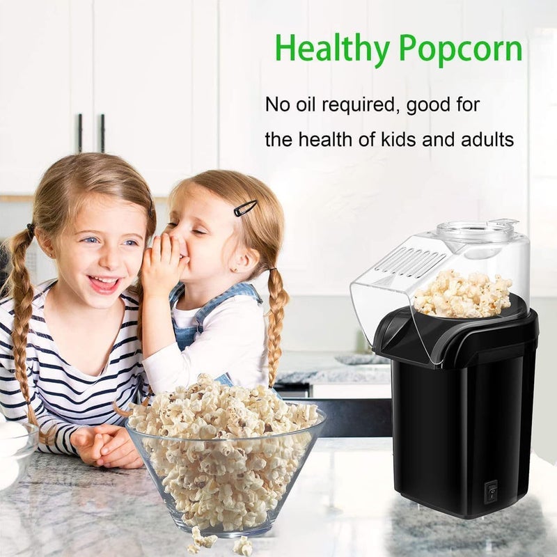 Drumstone (𝐍𝐄𝐖 𝐖𝐈𝐓𝐇 𝟏9 𝐘𝐄𝐀𝐑𝐒 𝐋𝐈𝐌𝐈𝐓𝐄𝐃 𝐖𝐀𝐑𝐑𝐀𝐍𝐓𝐘) Healthy Oil-Free Black Popcorn Maker – Mini Hot Air Popcorn Machine for Quick & Healthy Snacks at Home - Image 4