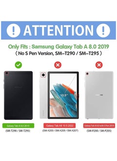 Womdee Galaxy Tab A 8.0 2019 Case T290 T295, Slim Light Cover Trifold Stand Hard Shell Folio Case for 8.0 inch Galaxy Tab A 2019  - Image 2