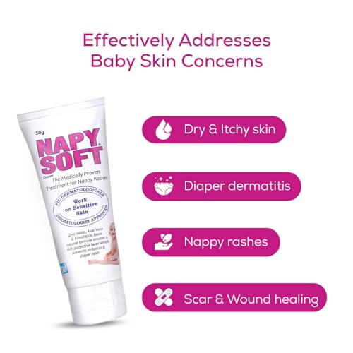 Pil Napy Soft Baby Nappy Diaper Rash Cream for Babies 50g (Pack of 2) with Aloe Vera,Glycerin,Kokum Butter & Almond Oil | Dermatologically Tested Natural Ingredients to Prevent Diaper Rashes,Soothes and moiturises baby's Nappy Area-Cruelty Free - Image 4