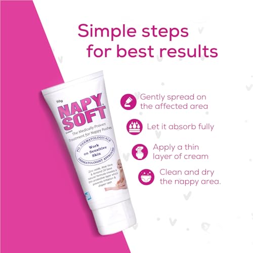 Pil Napy Soft Baby Nappy Diaper Rash Cream for Babies 50g (Pack of 2) with Aloe Vera,Glycerin,Kokum Butter & Almond Oil | Dermatologically Tested Natural Ingredients to Prevent Diaper Rashes,Soothes and moiturises baby's Nappy Area-Cruelty Free - Image 2