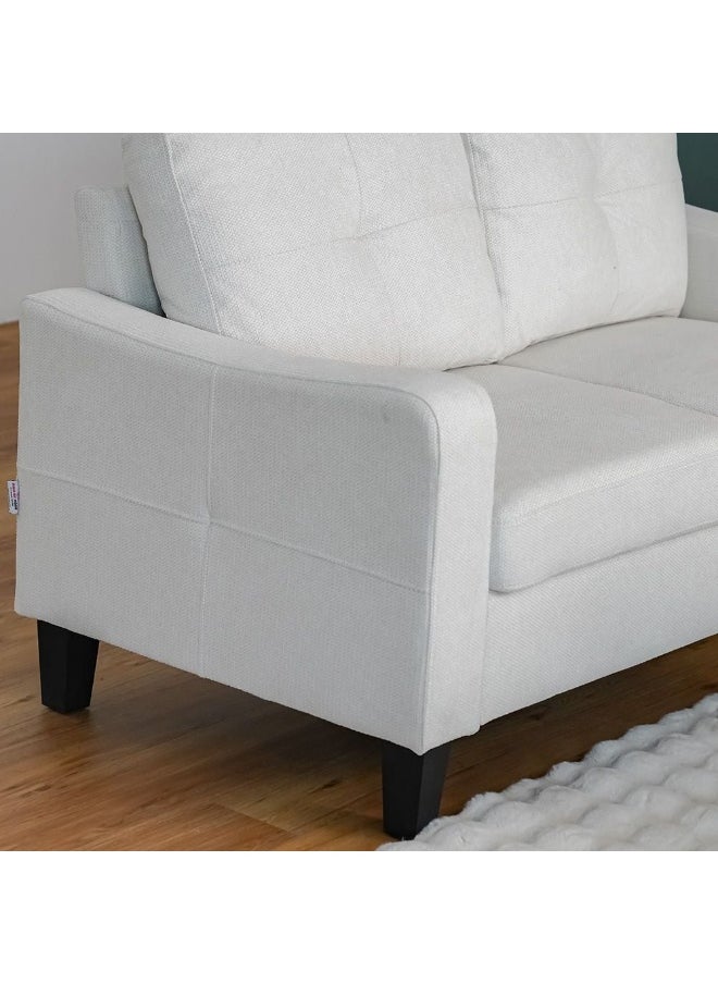 DANUBE HOME Supreme 2 Seater Fabric Sofa Modern Design Two Seat Sofas Comfortable Living Room Furniture L151Xw80Xh88Cm - Cream  - Image 5