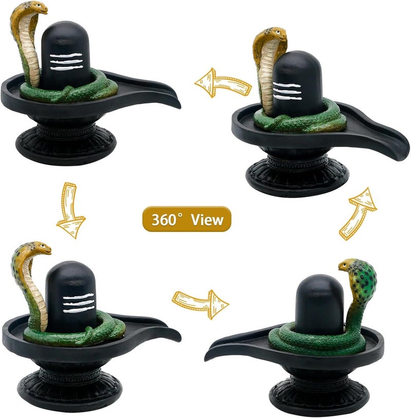 alikiki Hindu Shiva Lingam Statue - 4.4”H Indian Idol Murti Item Shivling for Pooja Shiv Ling God Statue Home Office Temple Mandir Shrine Altar Pooja Decor India Diwali Puja Gifts for Friends - Image 2