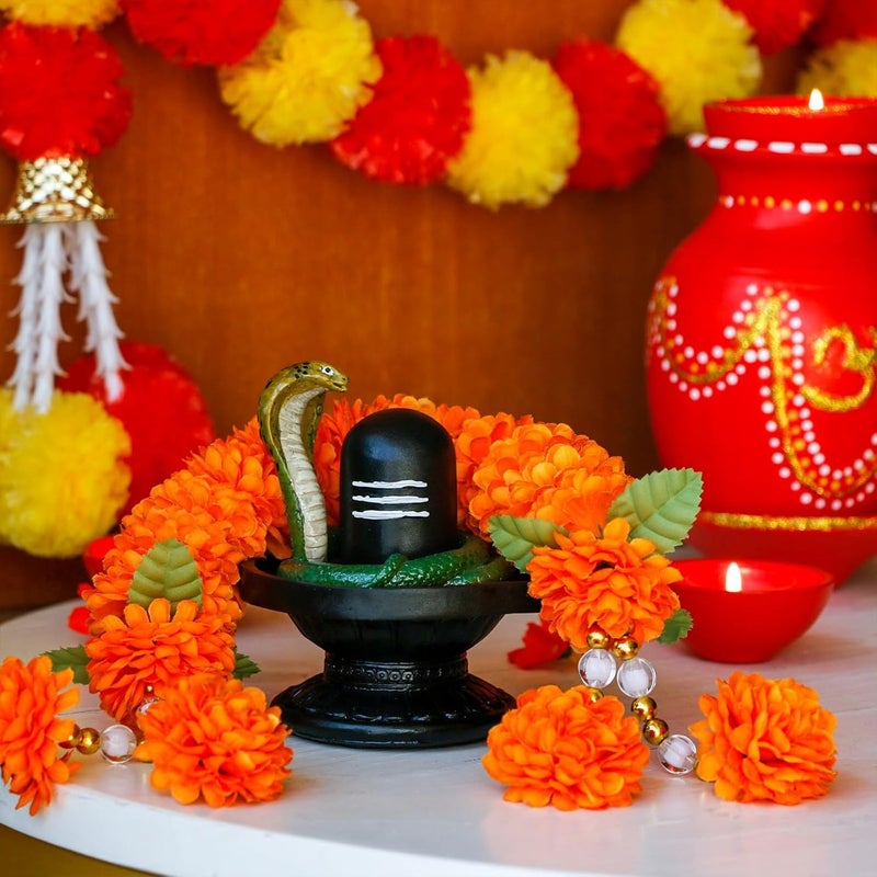 alikiki Hindu Shiva Lingam Statue - 4.4”H Indian Idol Murti Item Shivling for Pooja Shiv Ling God Statue Home Office Temple Mandir Shrine Altar Pooja Decor India Diwali Puja Gifts for Friends - Image 3