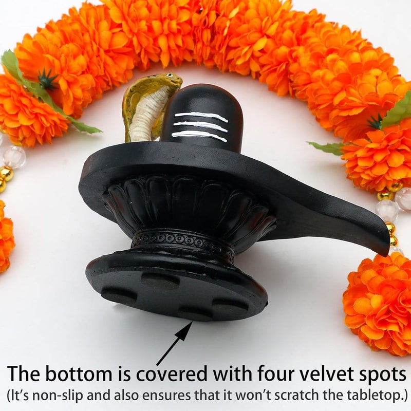alikiki Hindu Shiva Lingam Statue - 4.4”H Indian Idol Murti Item Shivling for Pooja Shiv Ling God Statue Home Office Temple Mandir Shrine Altar Pooja Decor India Diwali Puja Gifts for Friends - Image 4