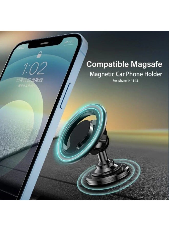 Car Mobile Holder Ultra-stable Car Mount Strong Magnetic Holder for Magsafe Magnet Stand in Car Dashboard Adjustable Bracket for iPhone 16 15 14 Pro Black - Image 3