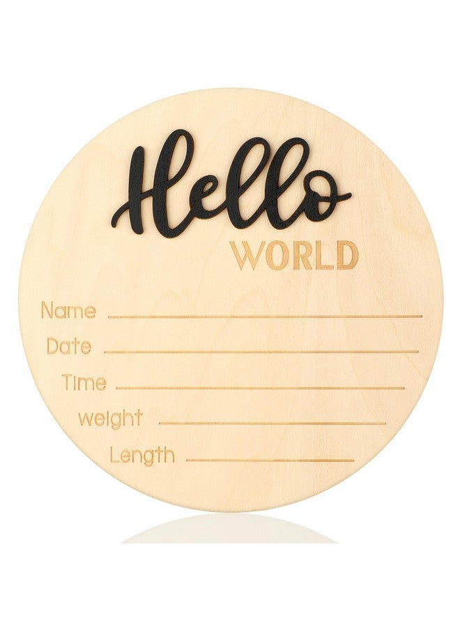 rolyta Baby Announcement Sign,5.9inch Wooden Baby Birth Sign, Newborn Welcome Sign for Photo Prop Baby Shower Nursery Hospital Gift - Image 1